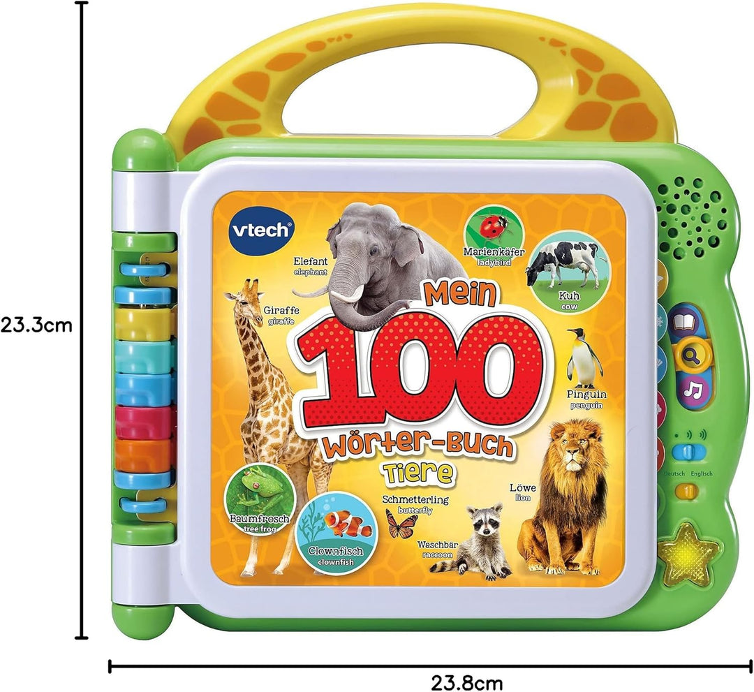 VTech Baby Mein 100-Wörter-Buch: Tiere – Interaktives Bildwörterbuch zum Lernen erster Wörter – Tier
