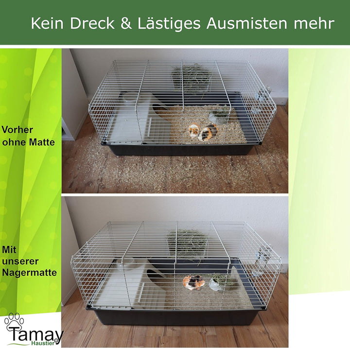 Tamay Nagermatten aus 100% Hanf, 100 x 50cm I Premium Nagerteppich als staubfreie Käfig Bodenbeckung