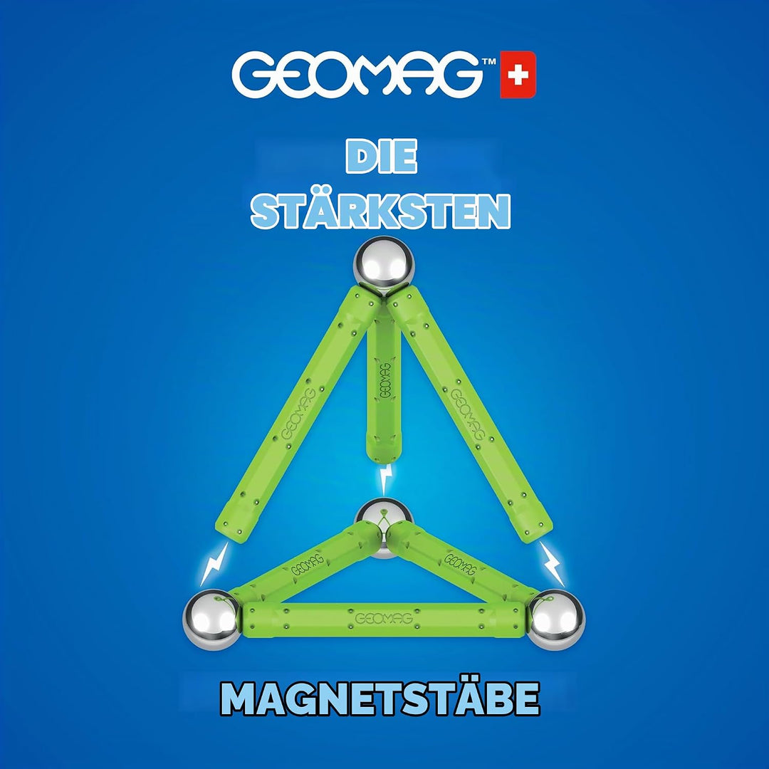 Geomag Classic - 25 Teile - Magnetisches Konstruktionsspielzeug für Kinder - Green Line - Lernspiel