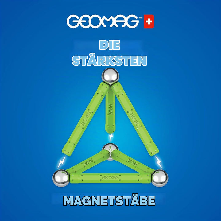 Geomag Classic - 25 Teile - Magnetisches Konstruktionsspielzeug für Kinder - Green Line - Lernspiel