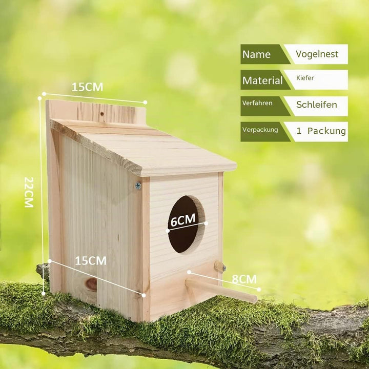 Nistkasten Bausatz Rotkehlchen, Nistkasten für Meise, Vogelhaus Wetterfest aus Holz, Vogelhäuschen Z