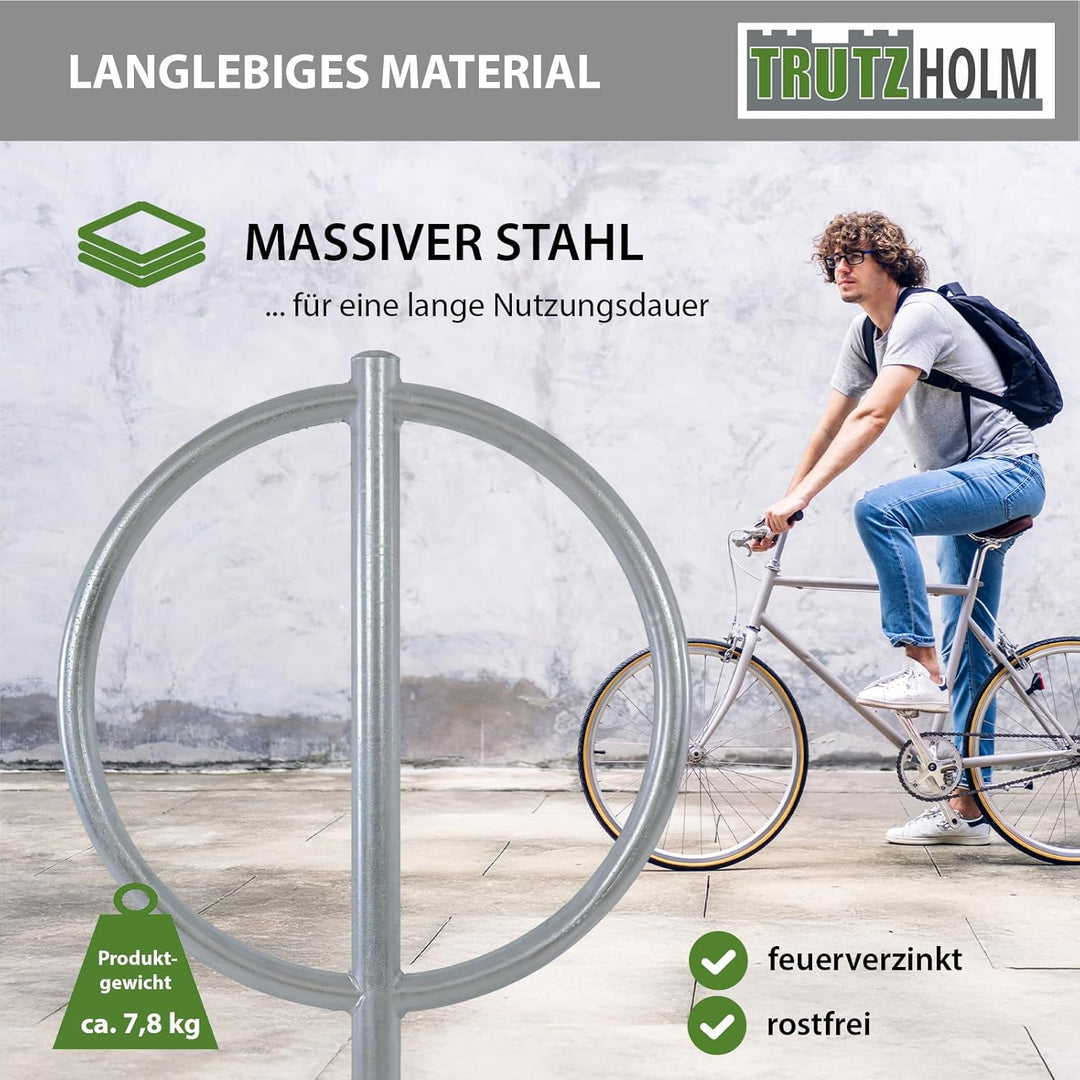 TRUTZHOLM Fahrradanlehnbügel 115 x 76 cm Stahl pulverbeschichtet Ø 60 mm zum Einbetonieren Parker An
