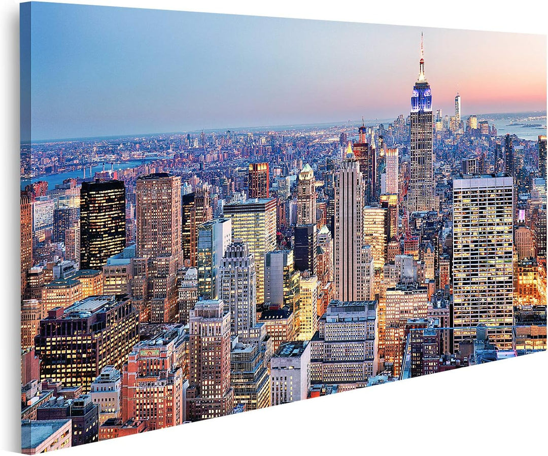 islandburner Bild auf Leinwand New York Stadt Usa Bilder Wandbilder Poster Leinwand 100x57cm, Leinwa