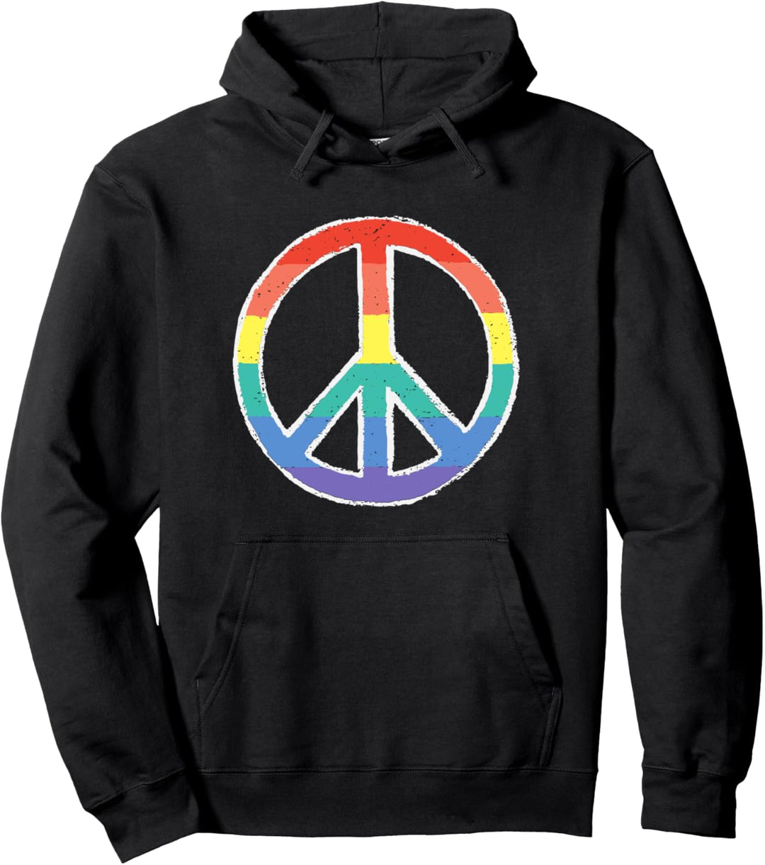 Peace Frieden Regenbogen Zeichen Pullover Hoodie
