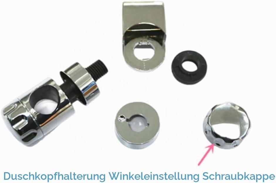 tooloflife Duschkopfhalter, verstellbar, Chrom, für 25 mm Duschstange, 2 Stück, 2