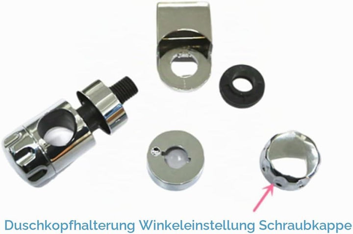 tooloflife Duschkopfhalter, verstellbar, Chrom, für 25 mm Duschstange, 2 Stück, 2