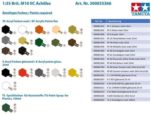 Tamiya 35366 Militär 35366-1:35 Britische M10 IIC Achilles, Modellbau, Plastik Bausatz, unlackiert