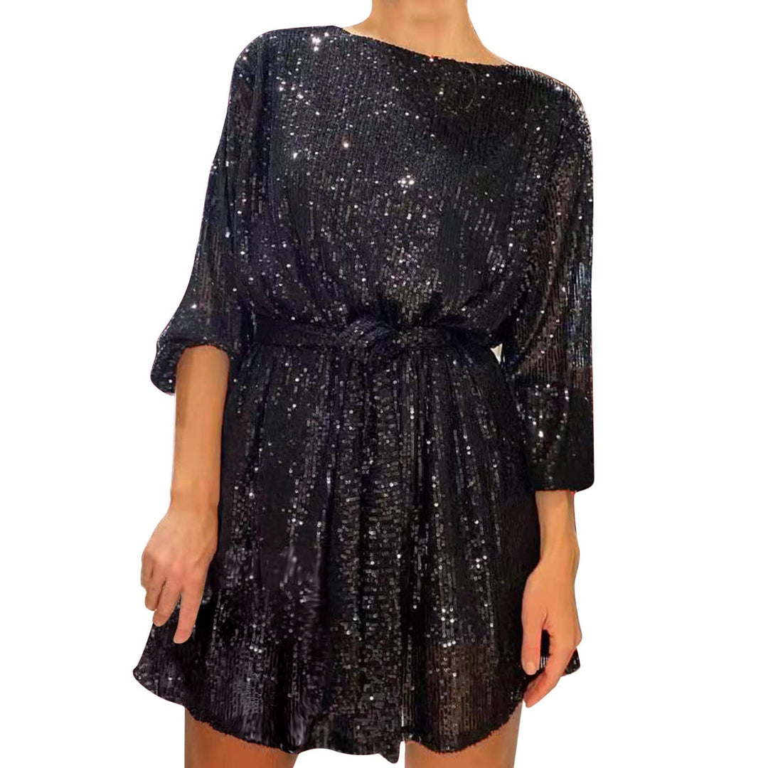 Sunnyuk Pailettenkleider für Damen Gold Glitzerkleid Partykleid Kurz Silber Schwarz Glitzer Kleid Pa