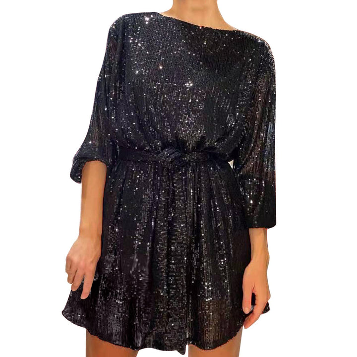 Sunnyuk Pailettenkleider für Damen Gold Glitzerkleid Partykleid Kurz Silber Schwarz Glitzer Kleid Pa