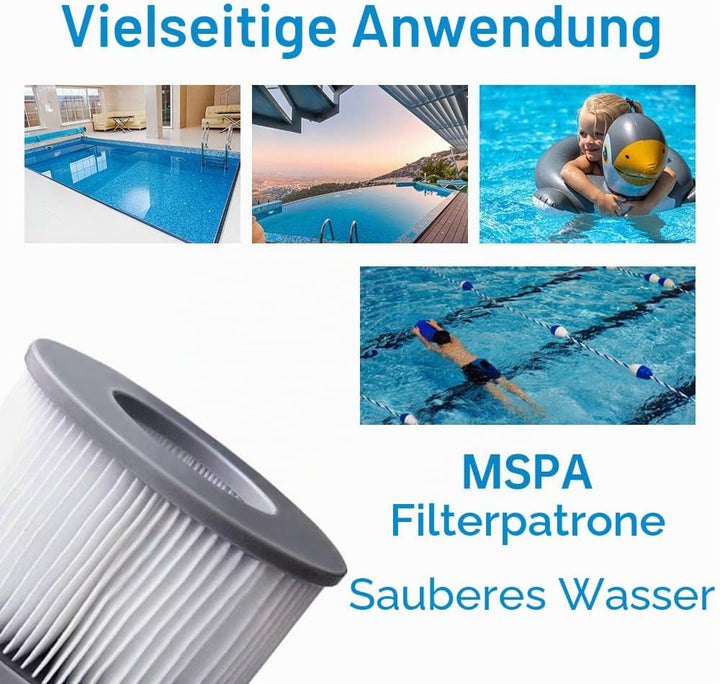 YanBan Whirlpool-Filter für MSpa aufblasbare Pools, verbesserte Version, Filterkartuschenpumpe, pass