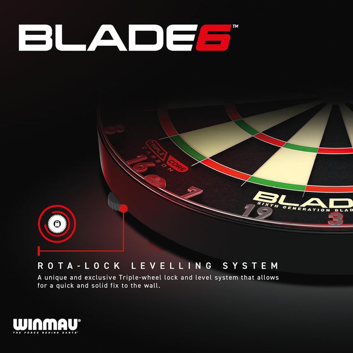 WINMAU Blade 6 Professionelle Bristle Klassische Dartscheibe with Surround und Darts Set (2 Sätze Da