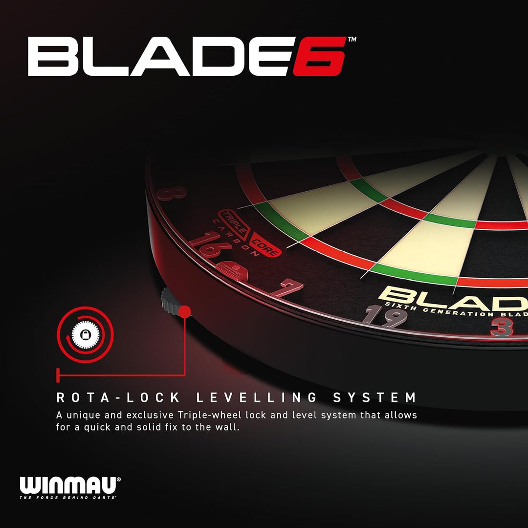 WINMAU Blade 6 Professionelle Bristle Klassische Dartscheibe with Surround und Darts Set (2 Sätze Da
