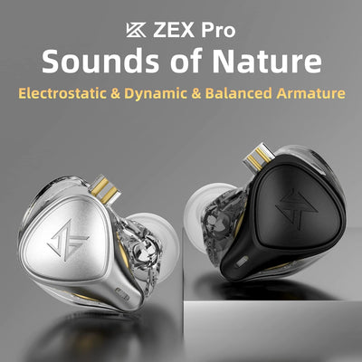 Yinyoo KZ ZEX PRO Kopfhörer, HiFi In Ear Monitor mit 1 elektrostatischen Treiber und 1 dynamischen T