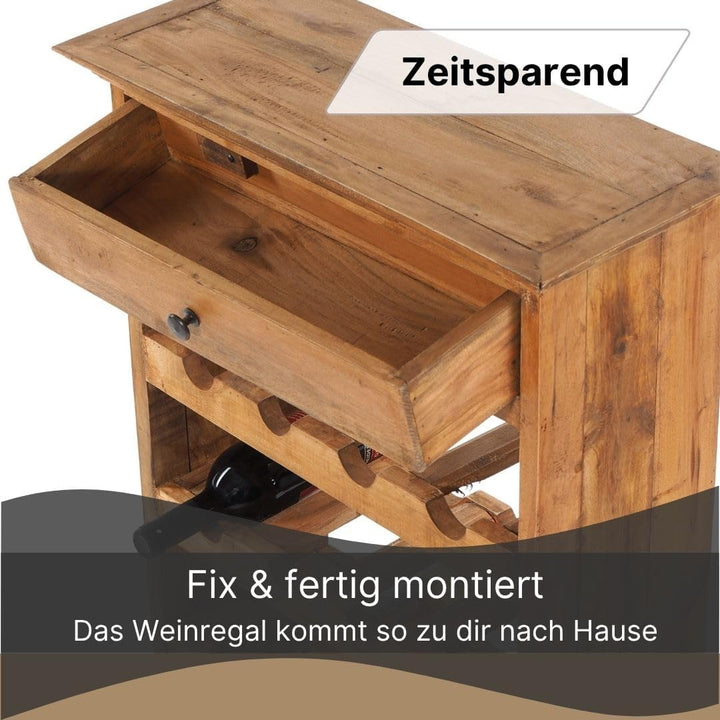 DESIGN DELIGHTS rustikales WEINREGAL Cortez 85 | 85x55cm(HxB) Massivholz | Flaschenregal, Weinflasch