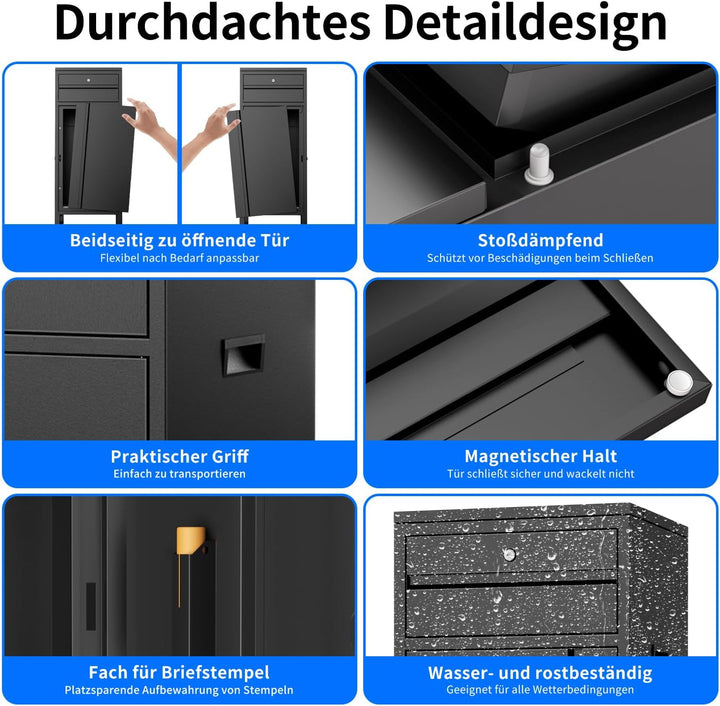 Briefkasten Paketbox für den Aussenbereich, extra grosse Paketboxen mit sicherer Lagerung, wasserdic