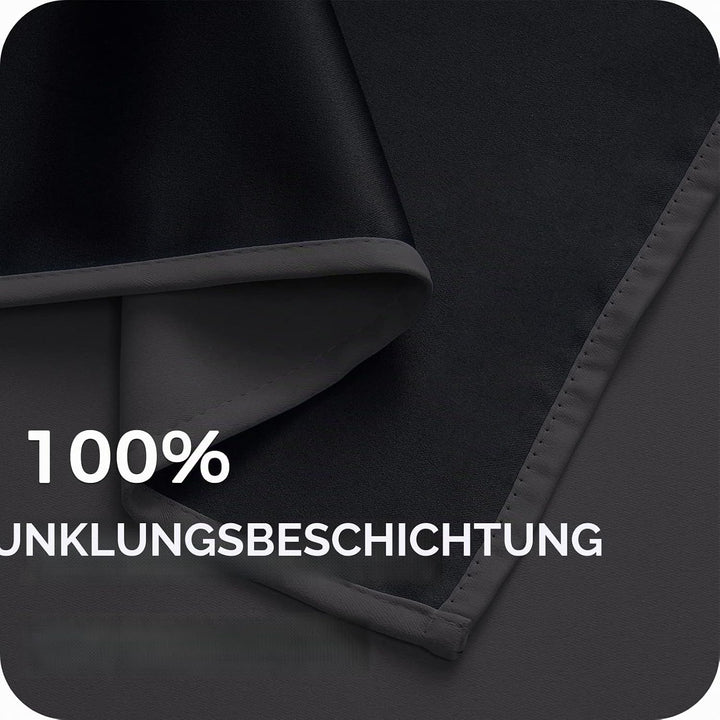 MRTREES Vorhänge Blickdicht Dunkelgrau Kurz Modern 100% Verdunkelungsvorhang 2er Set Gardinen mit Ös