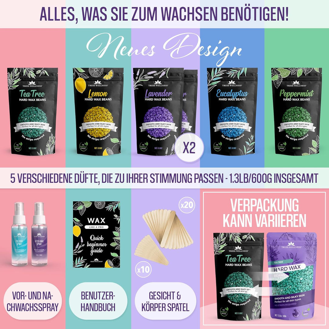 Wachs, Waxing Perlen Set für Wax Warmer - Brazilian für Waxing Maschine - Wachsperlen Haarentfernung