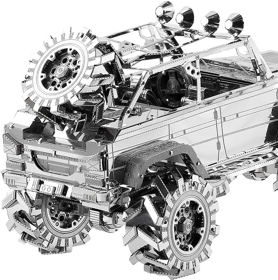 Piececool 3D Puzzle Metall Geländewagen, 3D Metall Puzzle Automodell für 340 Edelstahl, Ganzes Metal