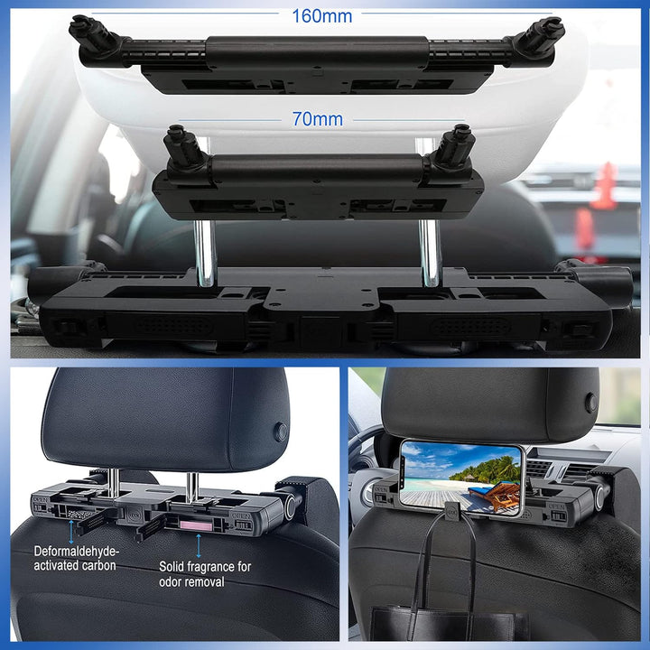 KopfstüTze Auto Kinder, 180 Grad Verstellbares Atmungsaktiv Leder Nackenkissen Kinder, NackenstüTze