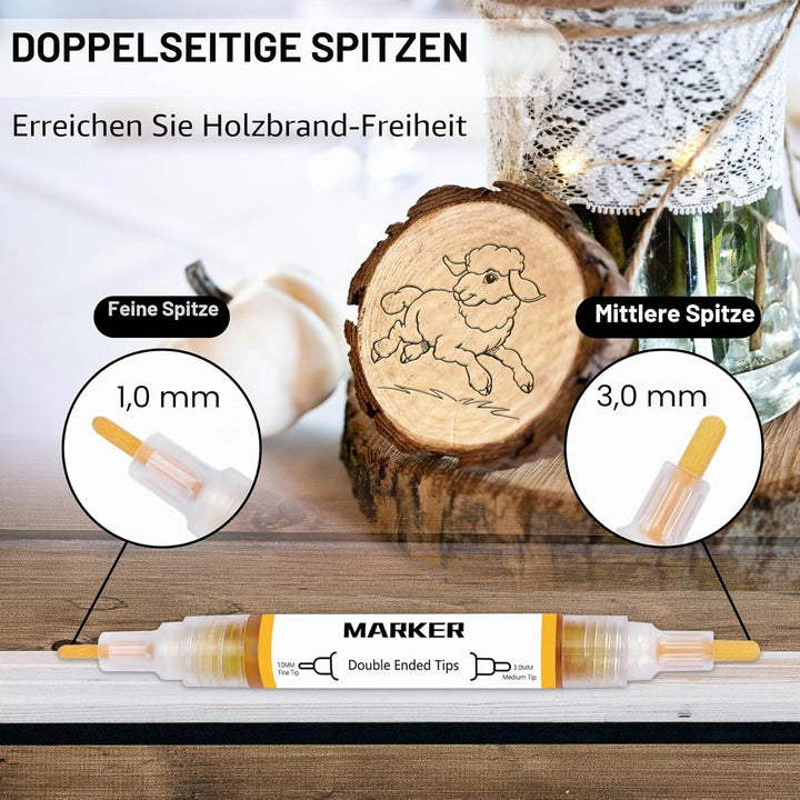 Kintsukuroi Holzmarker, 2 Stück Verbrennungsstift für Holzverbrennung, doppelseitiger Kunst-Holzbren