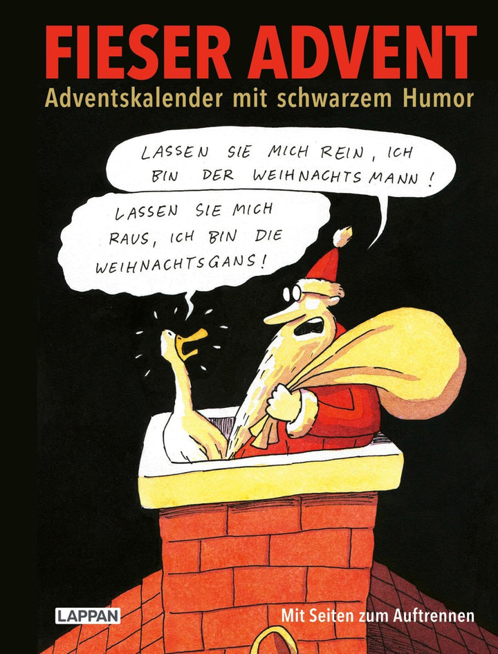 Fieser Advent: Adventskalender mit schwarzem Humor | Adventskalenderbuch mit Seiten zum Auftrennen (