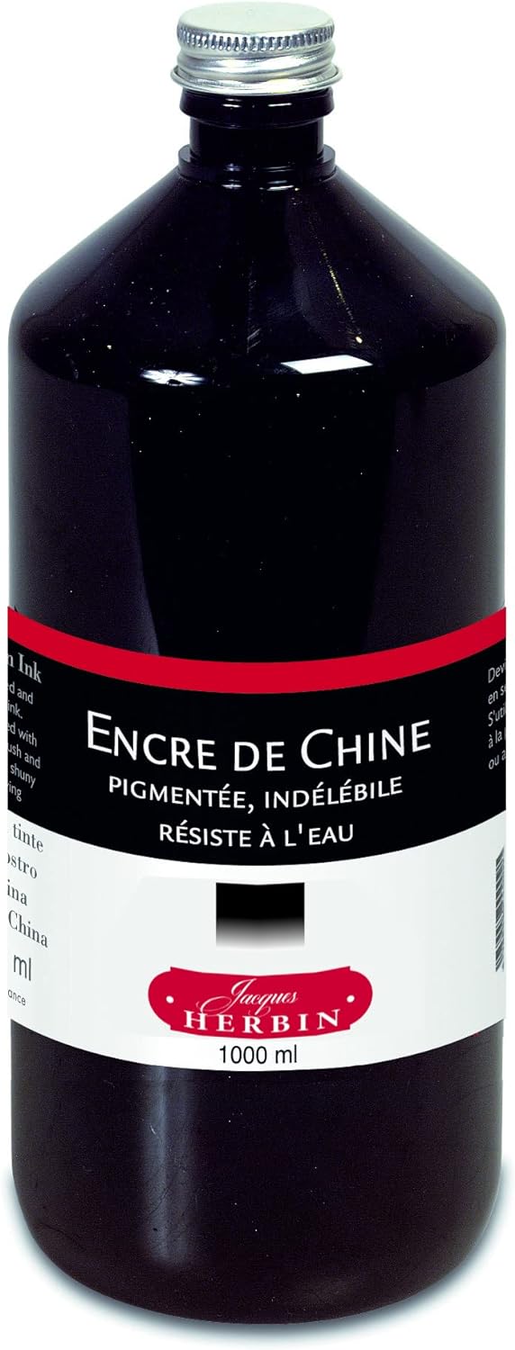 J.Herbin 11009T Chinatusche, 1000 ml, schwarz 1 L, 1 L