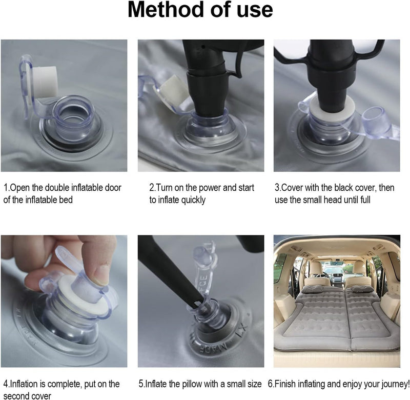 Vinteky Luftmatratze, Aufblasbare Auto Matratze Autobett mit elektrische Luftpumpe und 2 Kissen, Uni