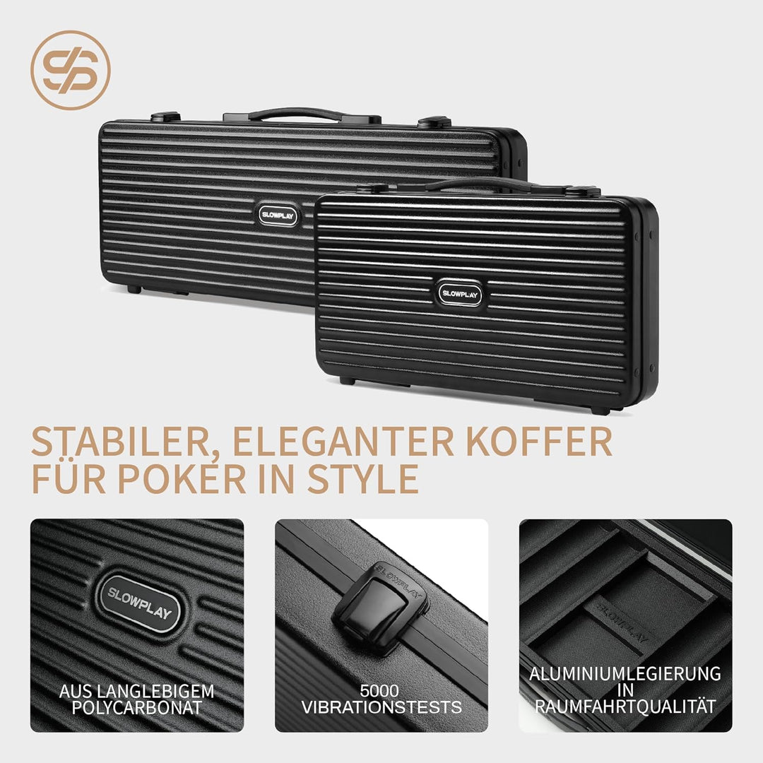 SLOWPLAY Nash Pokerset, 500 Keramik Pokerchips ohne Werte | Profi pokerchips hochwertige, 10g, 39mm