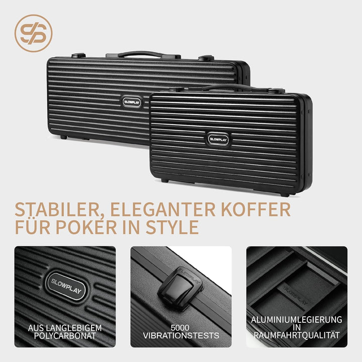 SLOWPLAY Nash Pokerset, 500 Keramik Pokerchips ohne Werte | Profi pokerchips hochwertige, 10g, 39mm