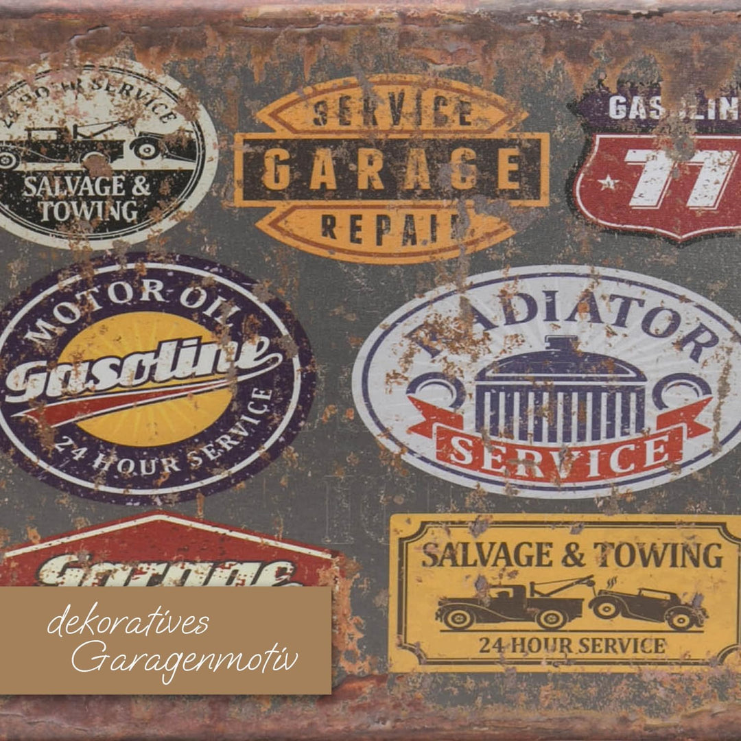 HMF VKO107 Vintage Koffer aus Holz | 44 x 32 x 16 cm | Gross | Deko Garage 44 cm Garage, 44 cm Garag