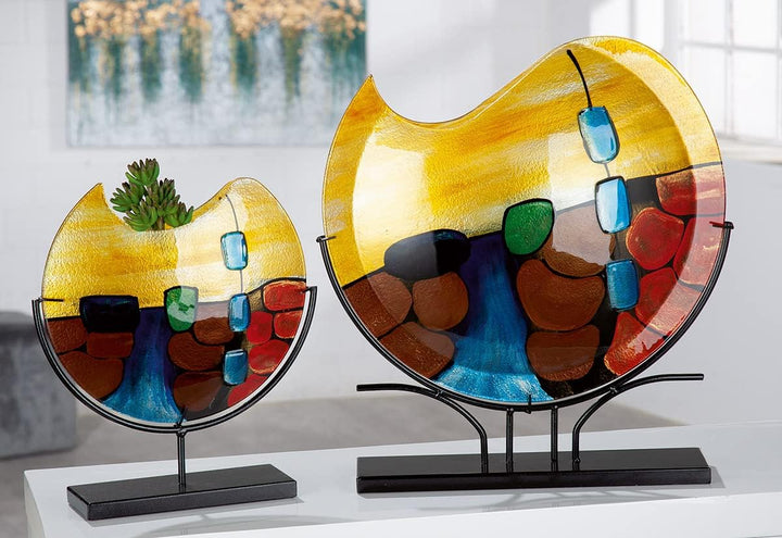 GILDE GlasArt Deko Vase Murano rund Glas Mehrfarbig 39932, Höhe 49 cm Höhe 49 cm Mehrfarbig, Höhe 49