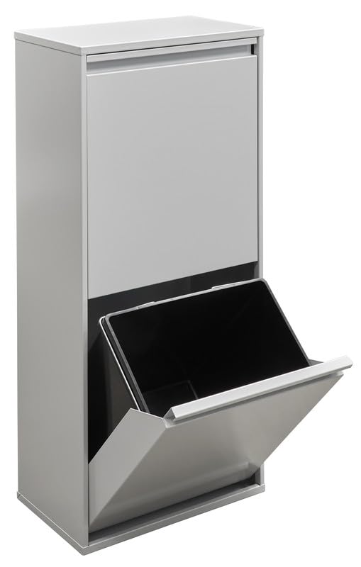 ARREGUI Basic CR402-B Mülltrennsystem aus Stahl | 3 Fächer Mülleimer für die Küche | 3 Fach Abfallei