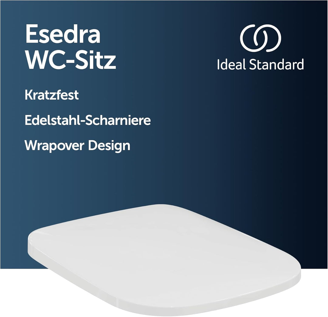 Ideal Standard T318201 Original Slim Toilettensitz Serie Esedra New, weiss Normaler Verschluss, Norm