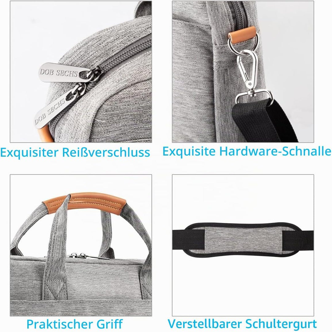 DOB SECHS 15-15.6 Zoll Laptoptasche Aktentaschen Handtasche Tragetasche Schulter Tasche Notebooktasc