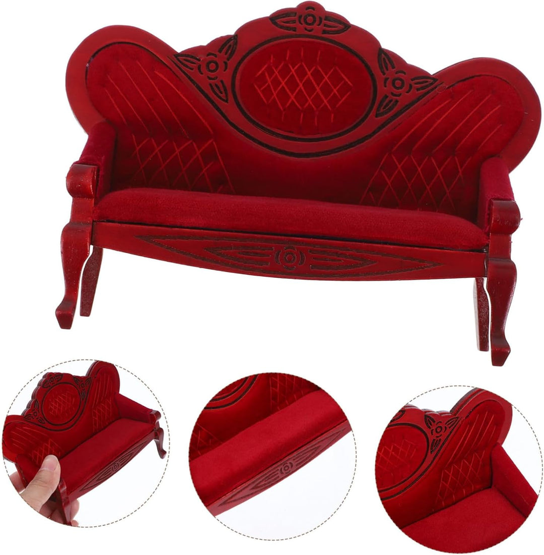 Supvox Puppenhausmöbel Miniatur gemacht Puppencouch Mini- realistisch für wohnzimmermöbel Vintage So
