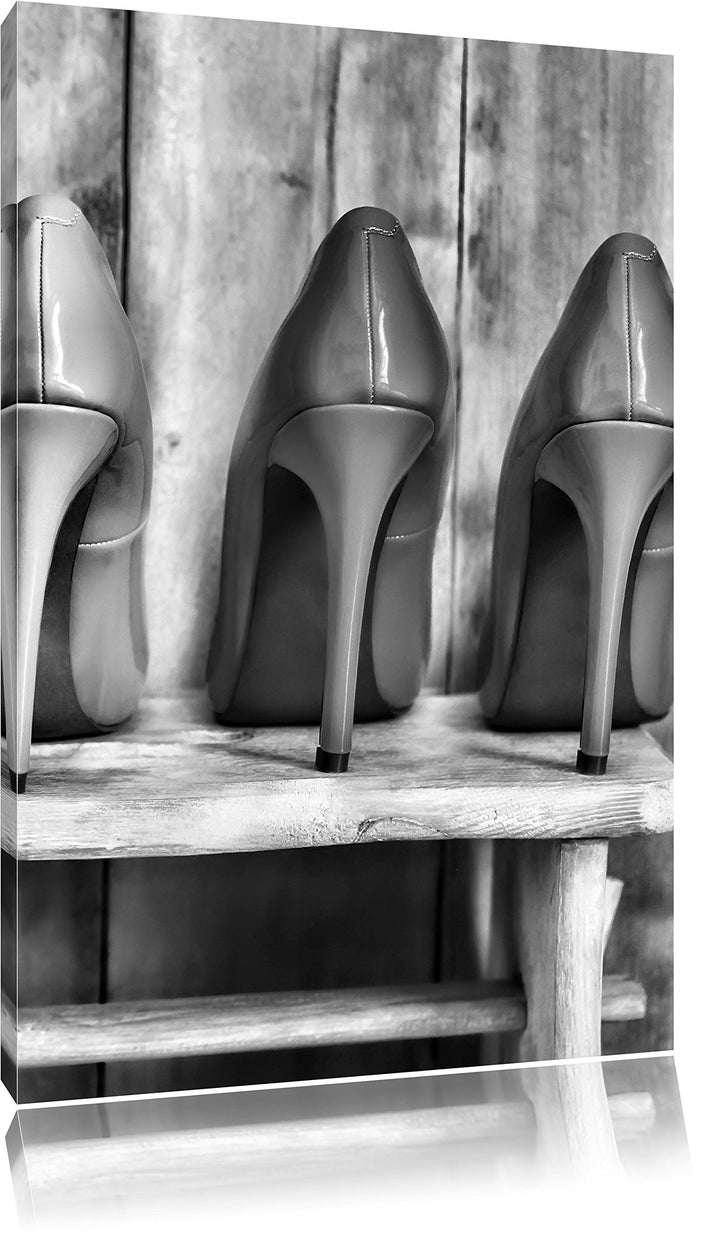 Pixxprint Bunte High Heels als Leinwandbild/Grösse: 100x70 / Wandbild/Kunstdruck/fertig bespannt, 10