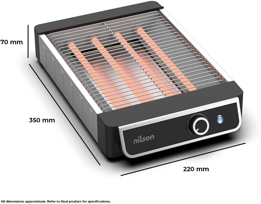 NTS1000FL4 Flach-Toaster, horizontal, 1000 W, 6 Toaststufen, manuelle Steuerung, digitaler Timer, Rö