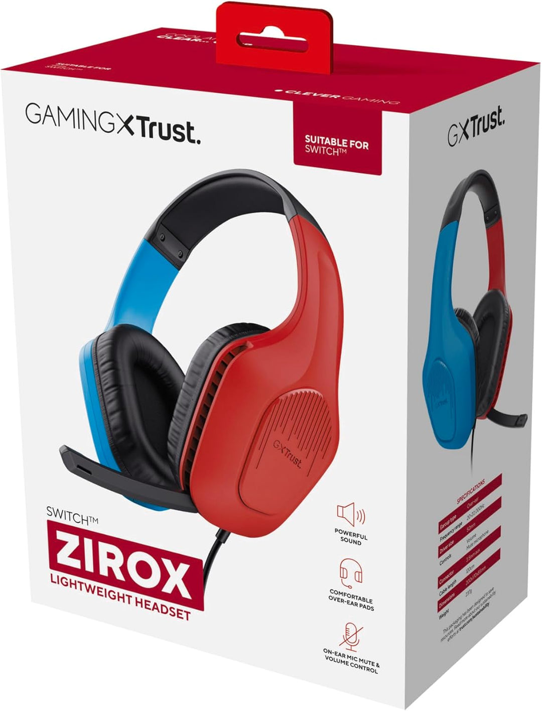 Trust Gaming GXT 416S Zirox Leichtes Gaming Headset für Nintendo Switch mit 50-mm-Treiber, 1,2 m Kab