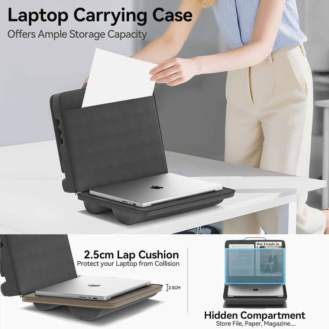 Laptopkissen mit 3 verstellbaren Winkeln, Laptoptisch für Couch mit Handgelenkauflage, Laptop Stand