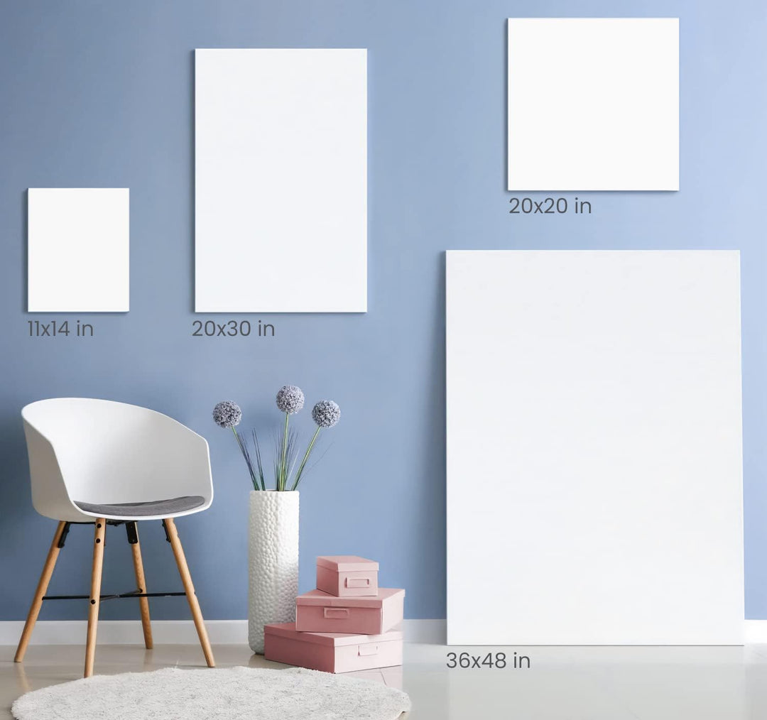 Arteza Leinwand Keilrahmen, 61 x 76.2cm, 6 bespannte Keilrahmen, 100% Baumwolle grundiert mit säuref