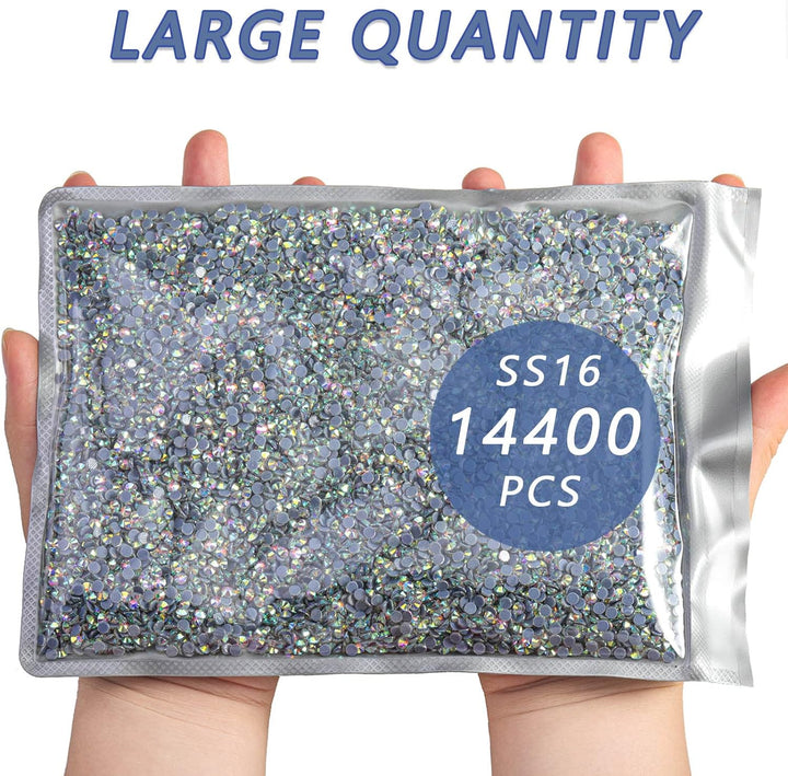 BEADSLAND Hotfix Strasssteine Bulk, 14400 Stück Kristall Hotfix Strasssteine zum Basteln Kleidung DI