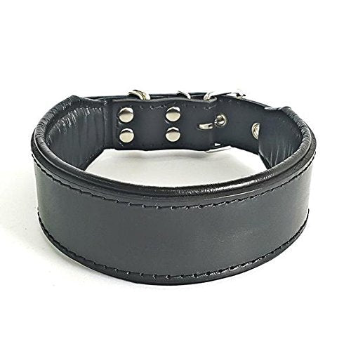 Bestia™ "Classic Echtleder Hundehalsband. 100% Leder. Weich gepolstert. TOP Qualität! XXL- Halsumfan