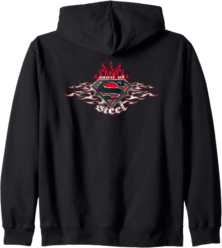 Superman Steel Flames Shield Kapuzenjacke