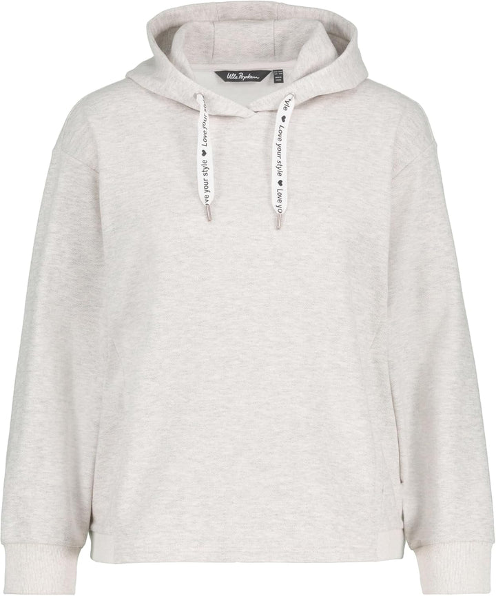 Ulla Popken Damen Melange, Oversized Sweatshirt 42-44 Hellgrau Mélange, 42-44 Hellgrau Mélange