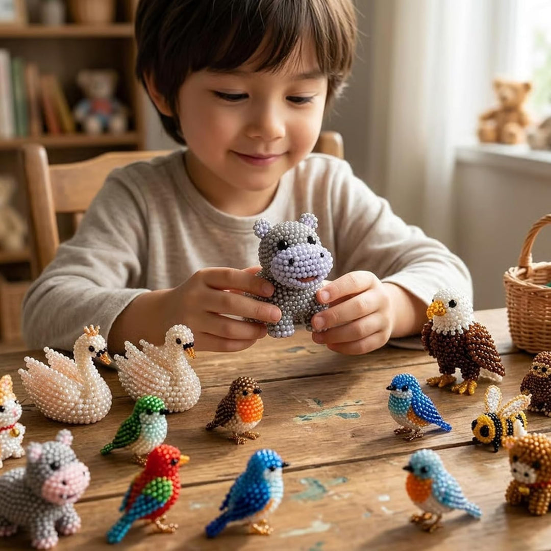 2026 Kleines 3D-Perltier-DIY-Set – Niedliches Vogel- & Tierperlen-Bastelset, handgemachtes Perlenkun