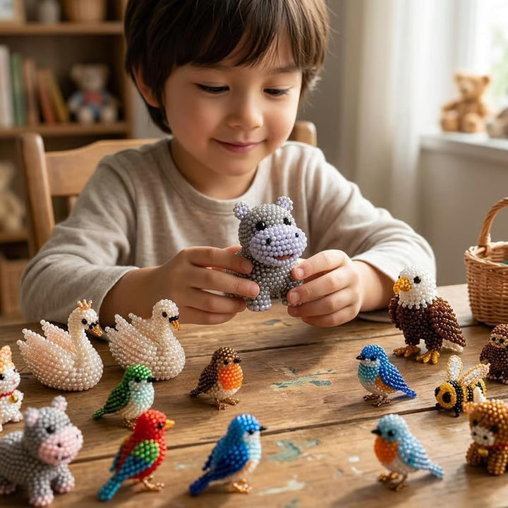 2026 Kleines 3D-Perltier-DIY-Set – Niedliches Vogel- & Tierperlen-Bastelset, handgemachtes Perlenkun