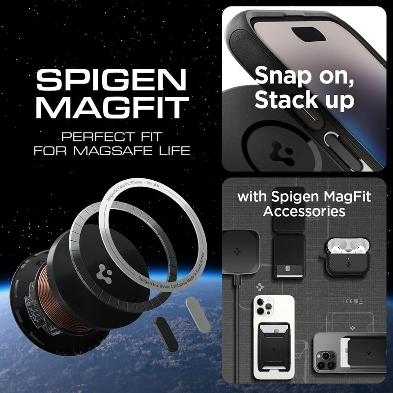 Spigen Mag Armor MagFit Hülle für iPhone 14 Pro Max für MagSafe Magnetisch Case Handyhülle -Matte Bl