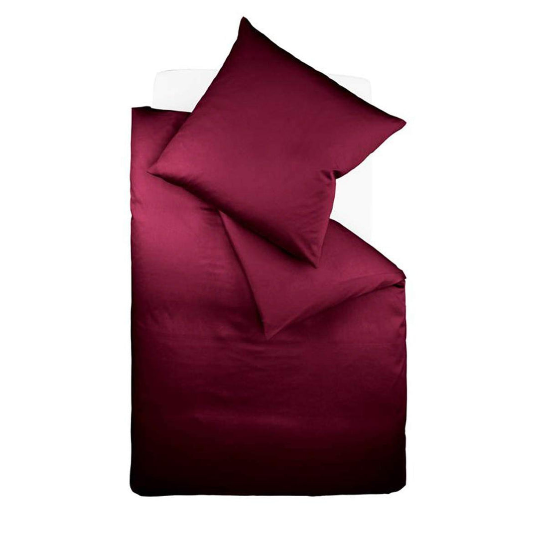 fleuresse Uni-Colours Bettwäsche-Set, Mako Satin, 100 Prozent Baumwolle, Fb. Pflaume, 240 x 220 cm L