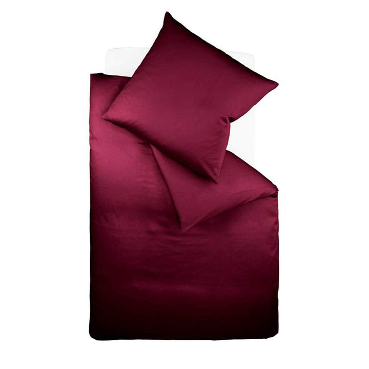 fleuresse Uni-Colours Bettwäsche-Set, Mako Satin, 100 Prozent Baumwolle, Fb. Pflaume, 240 x 220 cm L