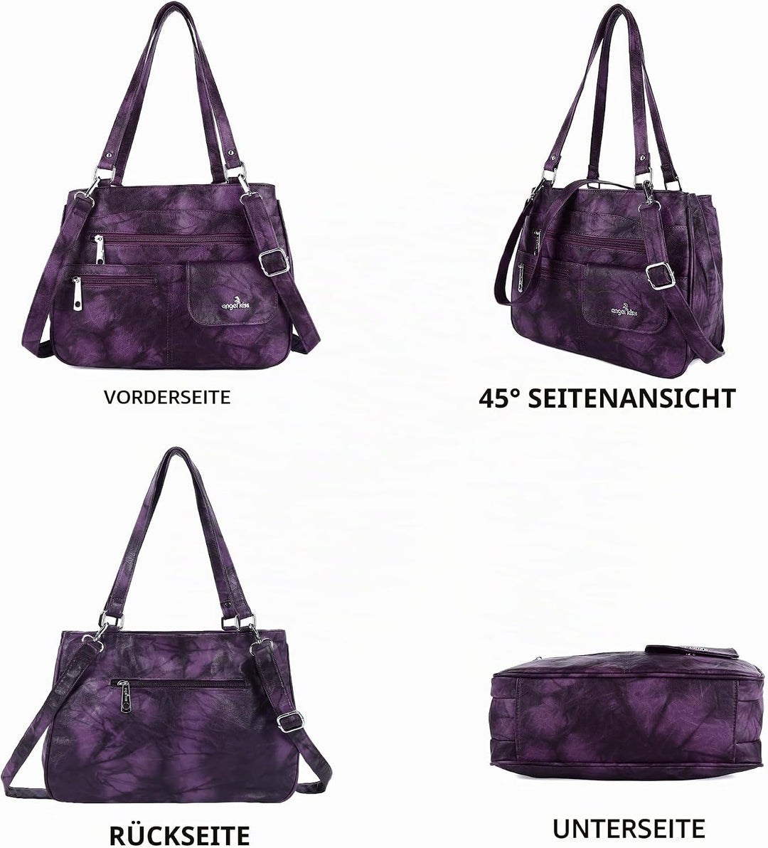Angel Kiss Tasche Leder Damenhandtasche Schultertasche Handtaschen Wasserdicht Tragetasche Multifunk